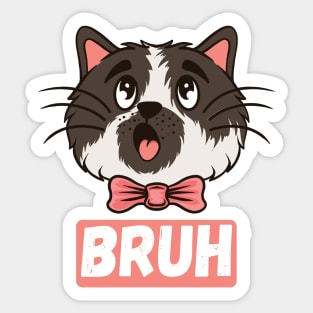 Adorable Cat Bruh Sarcastic Sayings Gift Sticker